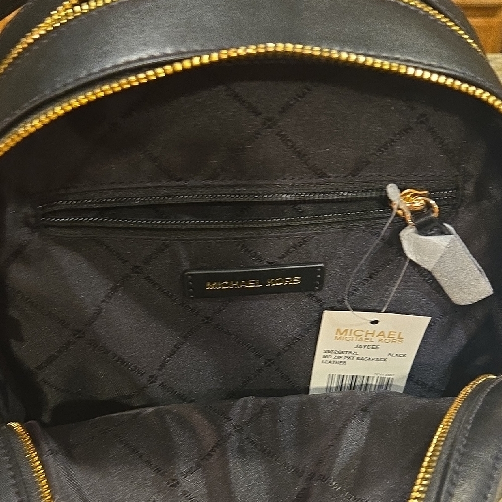 Michael Kors Black and Gold Backpack - Picture 5 of 8